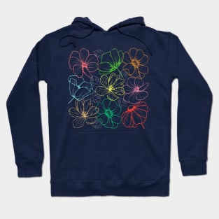 Colorful flowers lines pattern Hoodie